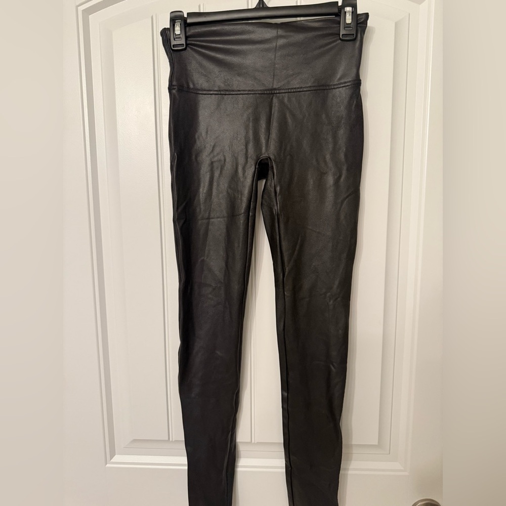 SPANX Black Faux Leather Leggings